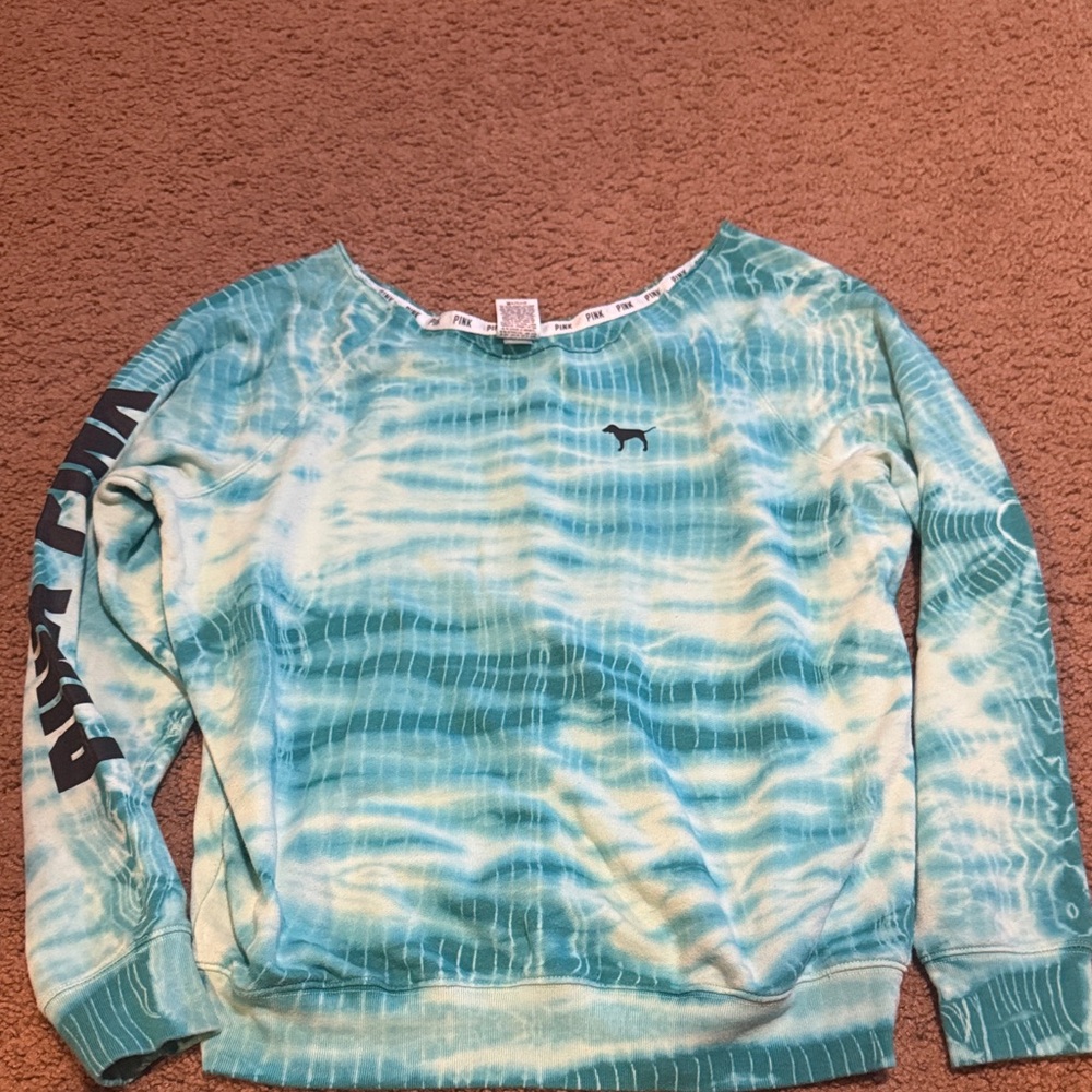 Blue Tie-Dye Sweatshirt with Logo
